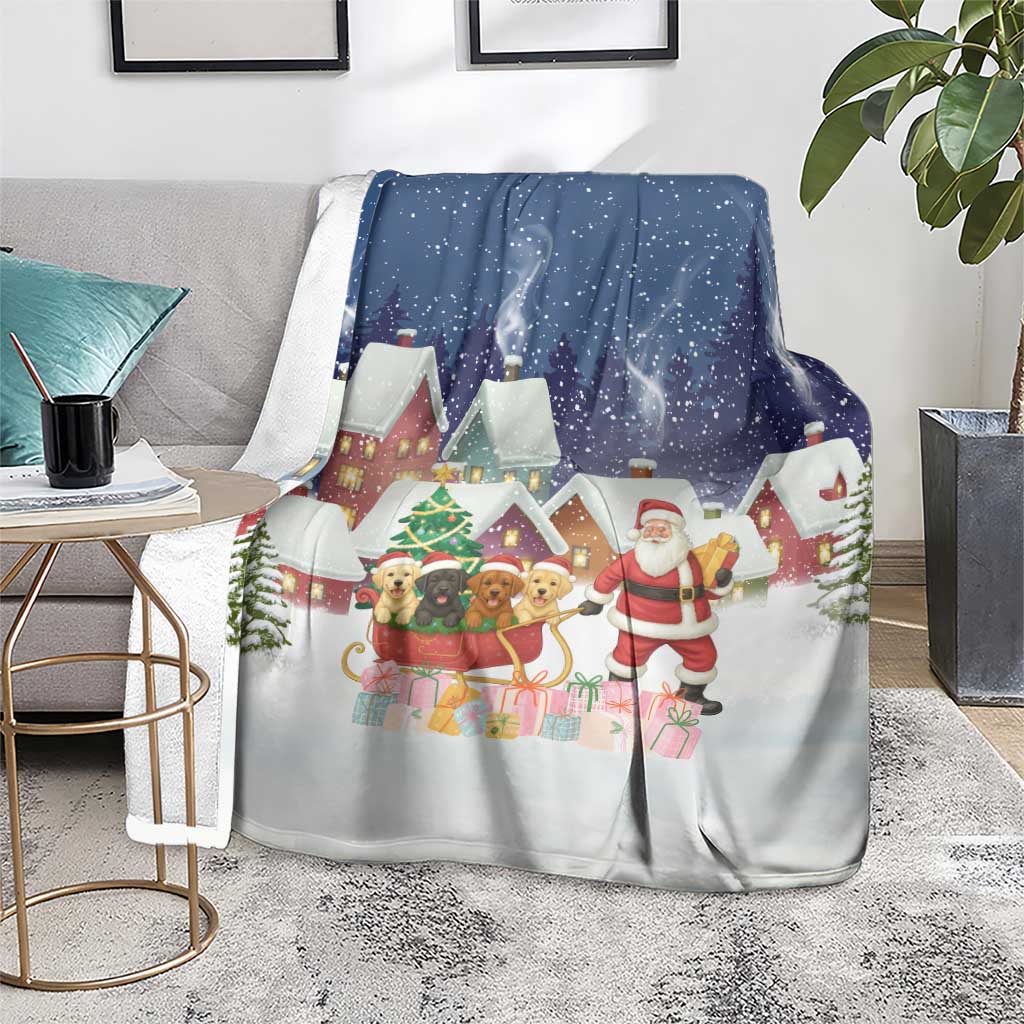 Labrador Retriever Santa Sled Christmas Blanket Funny Xmas Holiday Patterns - Wonder Print Shop