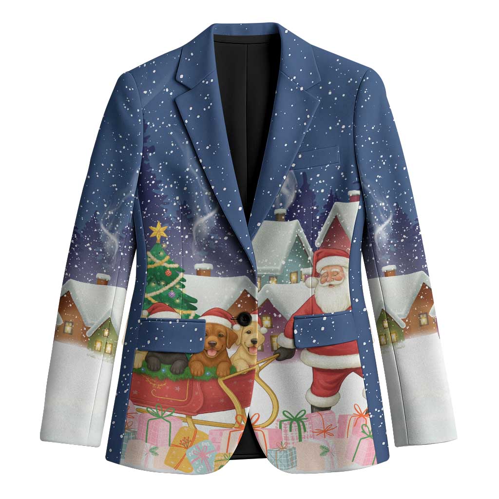 Labrador Retriever Santa Sled Christmas Blazer Funny Xmas Holiday Patterns - Wonder Print Shop