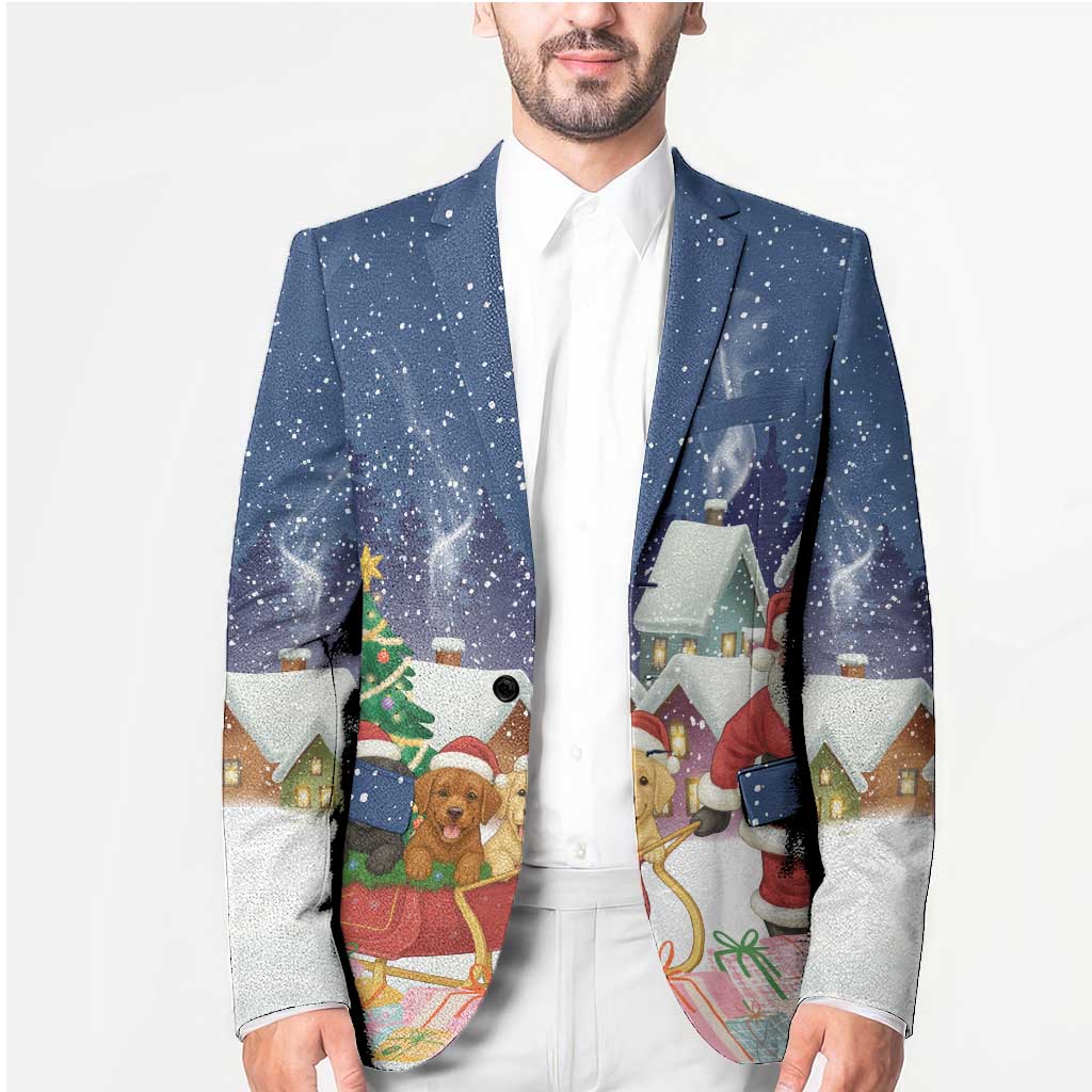 Labrador Retriever Santa Sled Christmas Blazer Funny Xmas Holiday Patterns - Wonder Print Shop