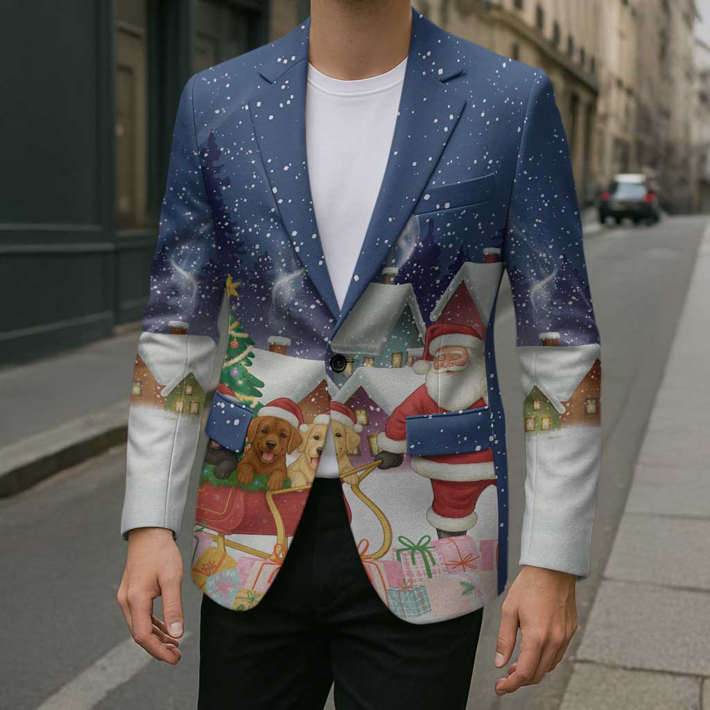 Labrador Retriever Santa Sled Christmas Blazer Funny Xmas Holiday Patterns - Wonder Print Shop