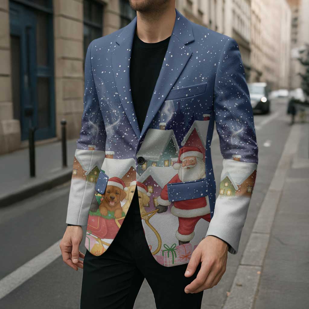 Labrador Retriever Santa Sled Christmas Blazer Funny Xmas Holiday Patterns - Wonder Print Shop