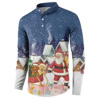 Labrador Retriever Santa Sled Christmas Button Sweatshirt Funny Xmas Holiday Patterns - Wonder Print Shop