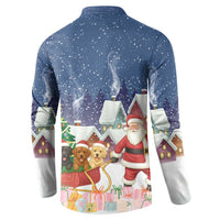 Labrador Retriever Santa Sled Christmas Button Sweatshirt Funny Xmas Holiday Patterns - Wonder Print Shop