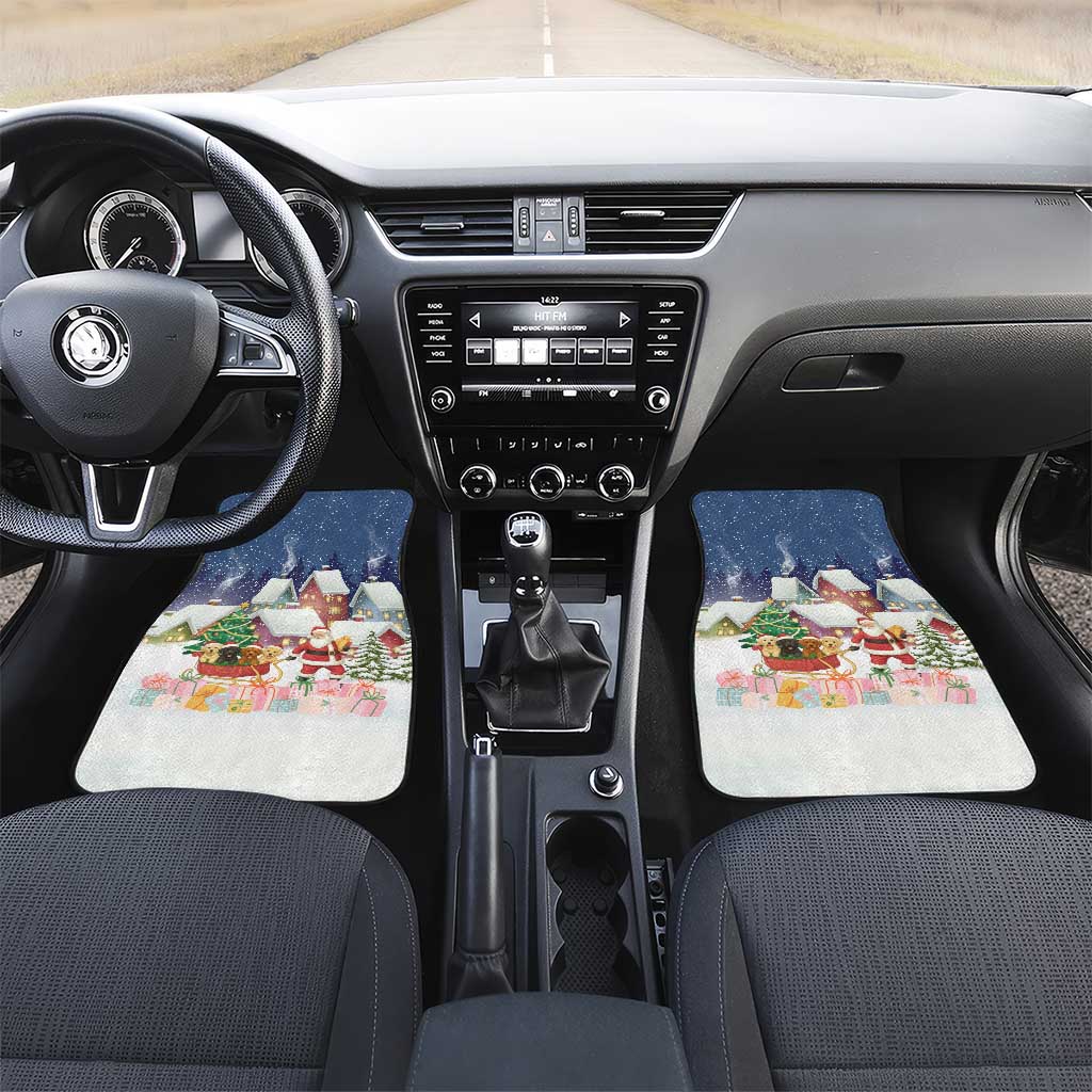 Labrador Retriever Santa Sled Christmas Car Mats Funny Xmas Holiday Patterns - Wonder Print Shop