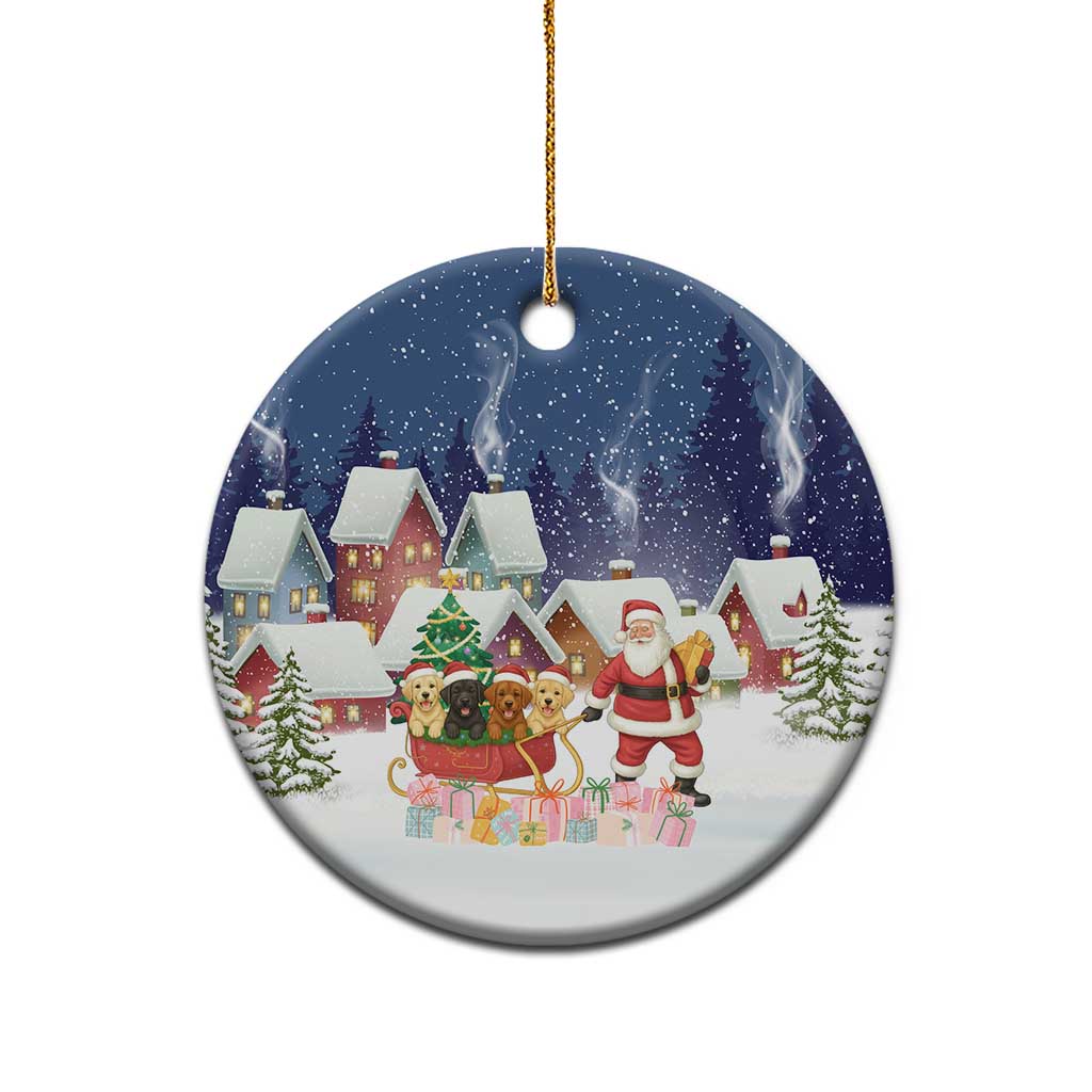 Labrador Retriever Santa Sled Christmas Ceramic Ornament Funny Xmas Holiday Patterns - Wonder Print Shop