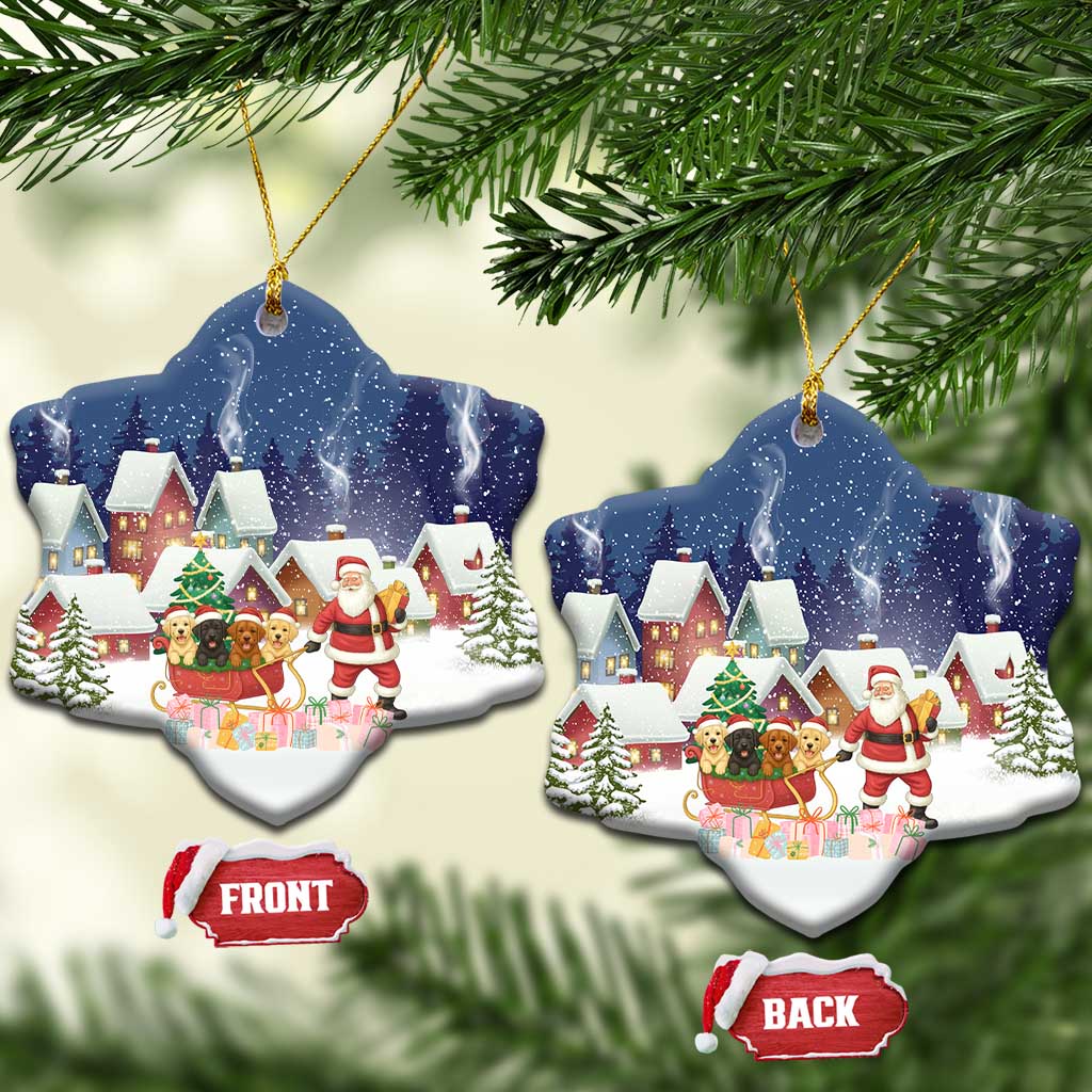 Labrador Retriever Santa Sled Christmas Ceramic Ornament Funny Xmas Holiday Patterns - Wonder Print Shop