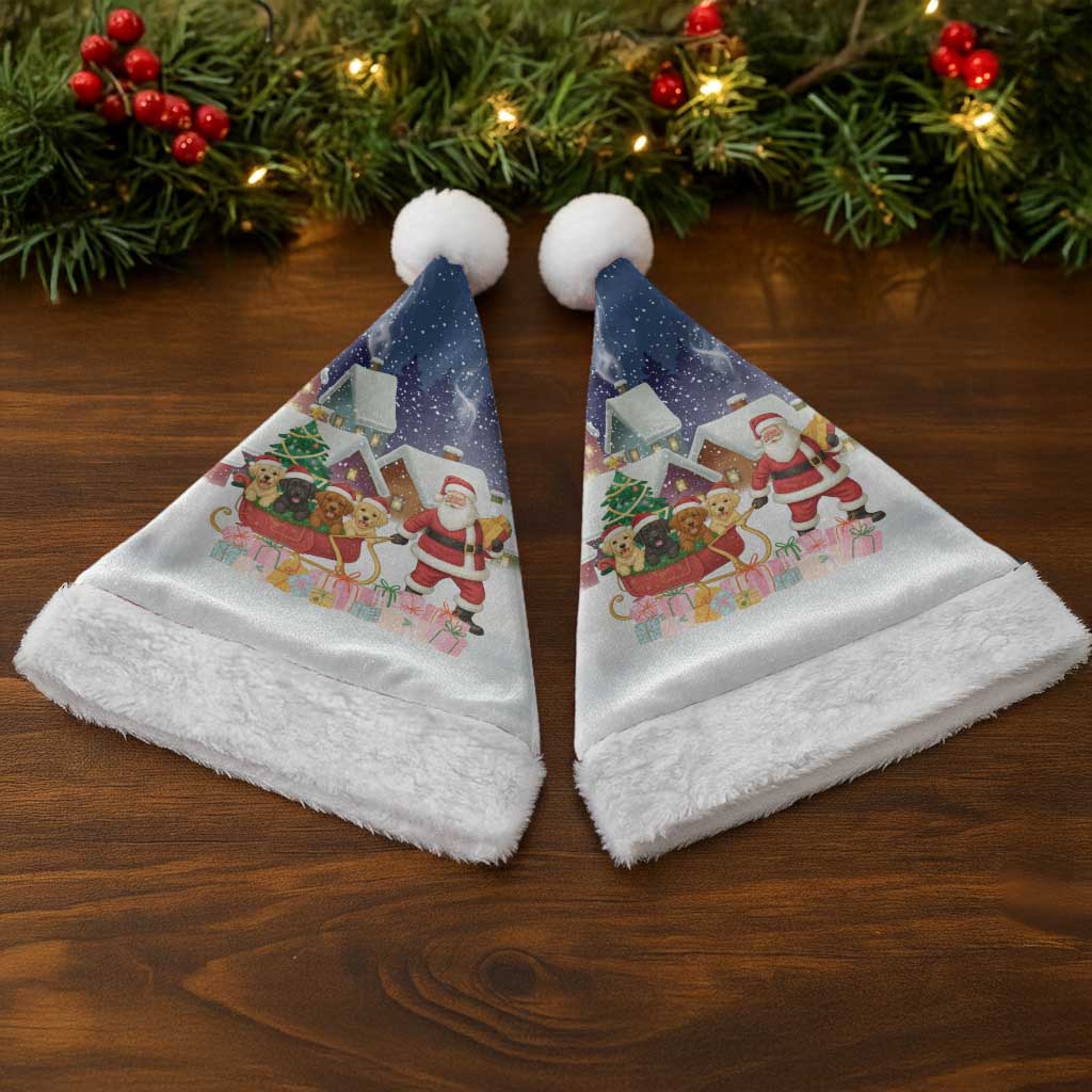 Labrador Retriever Santa Sled Christmas Santa Hat Funny Xmas Holiday Patterns - Wonder Print Shop