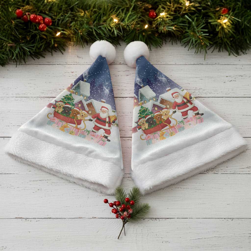 Labrador Retriever Santa Sled Christmas Santa Hat Funny Xmas Holiday Patterns - Wonder Print Shop
