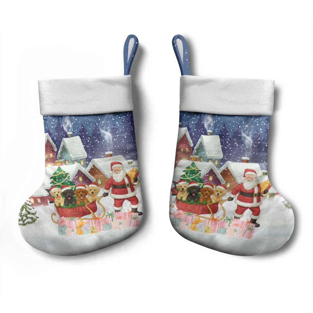 Labrador Retriever Santa Sled Christmas Stocking Funny Xmas Holiday Patterns - Wonder Print Shop