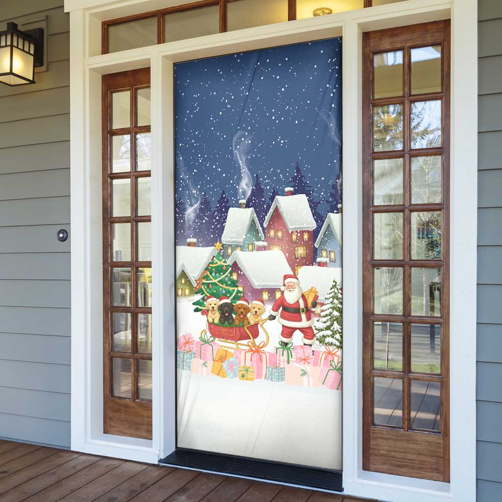 Labrador Retriever Santa Sled Christmas Door Cover Funny Xmas Holiday Patterns - Wonder Print Shop