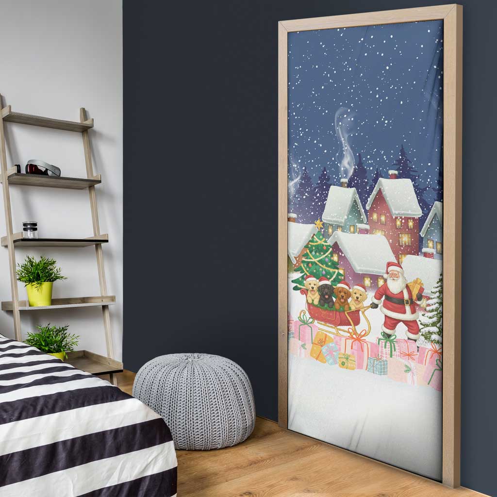 Labrador Retriever Santa Sled Christmas Door Cover Funny Xmas Holiday Patterns - Wonder Print Shop