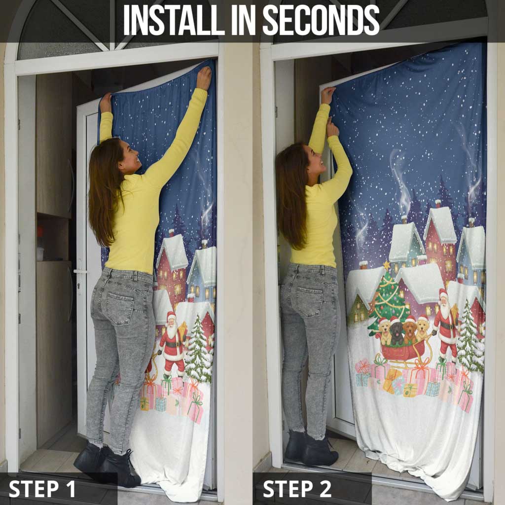 Labrador Retriever Santa Sled Christmas Door Cover Funny Xmas Holiday Patterns - Wonder Print Shop