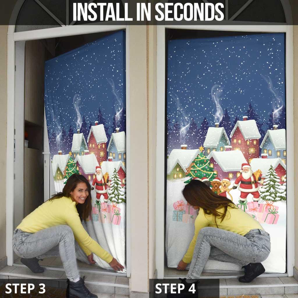 Labrador Retriever Santa Sled Christmas Door Cover Funny Xmas Holiday Patterns - Wonder Print Shop