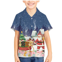 Labrador Retriever Santa Sled Christmas Family Matching Mermaid Dress and Hawaiian Shirt Funny Xmas Holiday Patterns - Wonder Print Shop
