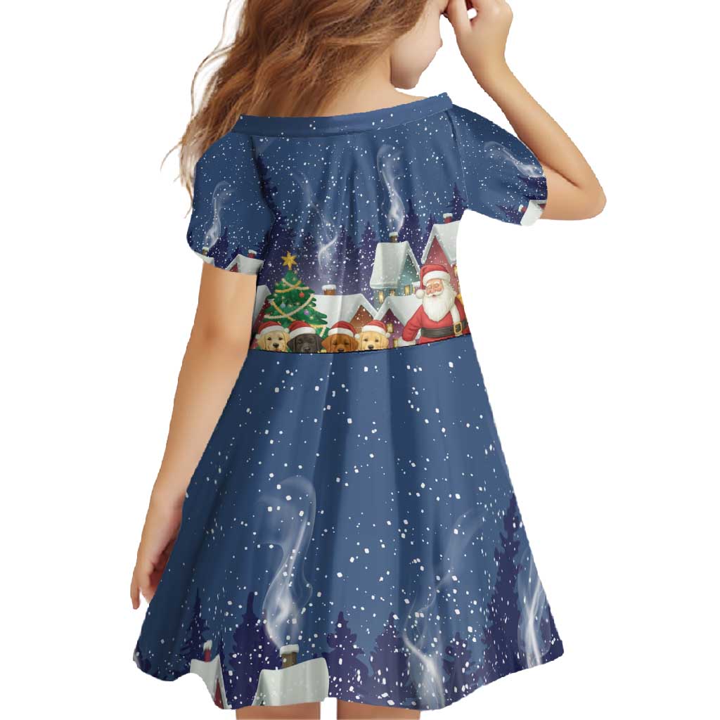 Labrador Retriever Santa Sled Christmas Family Matching Short Sleeve Bodycon Dress and Hawaiian Shirt Funny Xmas Holiday Patterns - Wonder Print Shop