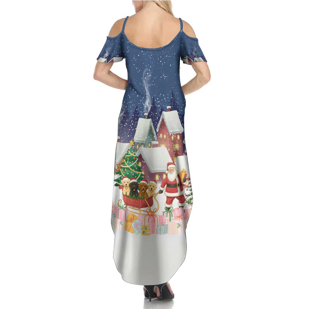 Labrador Retriever Santa Sled Christmas Family Matching Summer Maxi Dress and Hawaiian Shirt Funny Xmas Holiday Patterns - Wonder Print Shop