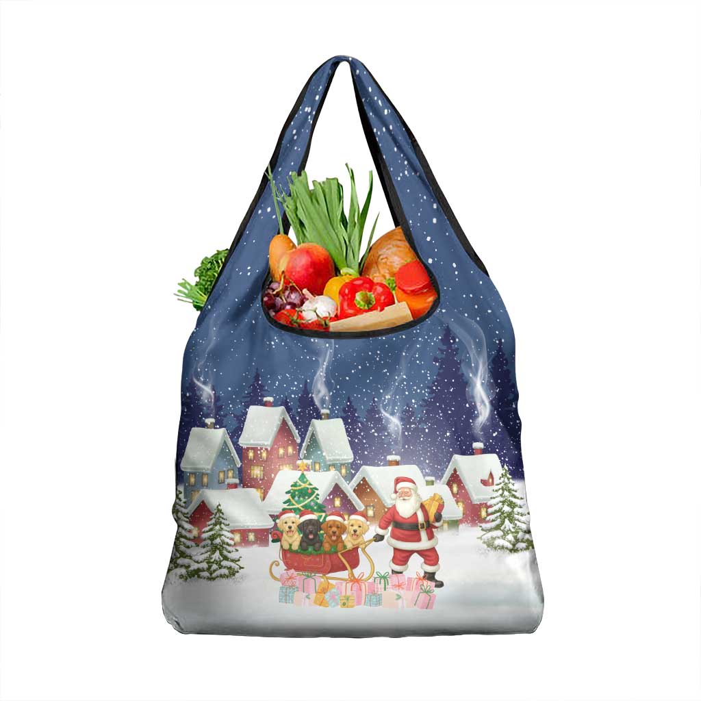 Labrador Retriever Santa Sled Christmas Grocery Bag Funny Xmas Holiday Patterns - Wonder Print Shop