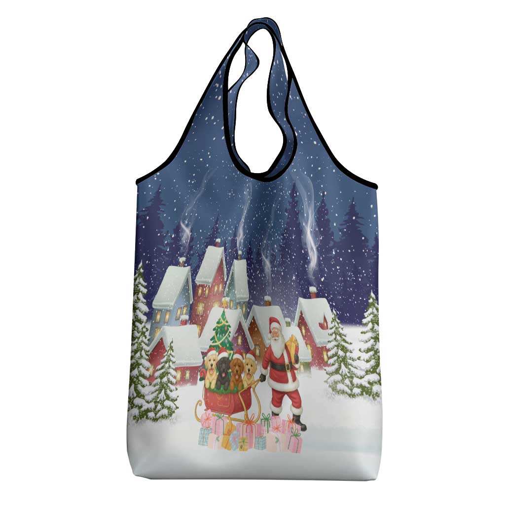 Labrador Retriever Santa Sled Christmas Grocery Bag Funny Xmas Holiday Patterns - Wonder Print Shop