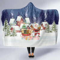 Labrador Retriever Santa Sled Christmas Hooded Blanket Funny Xmas Holiday Patterns - Wonder Print Shop