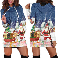 Labrador Retriever Santa Sled Christmas Hoodie Dress Funny Xmas Holiday Patterns - Wonder Print Shop