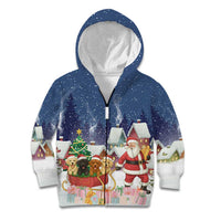 Labrador Retriever Santa Sled Christmas Kid Hoodie Funny Xmas Holiday Patterns - Wonder Print Shop