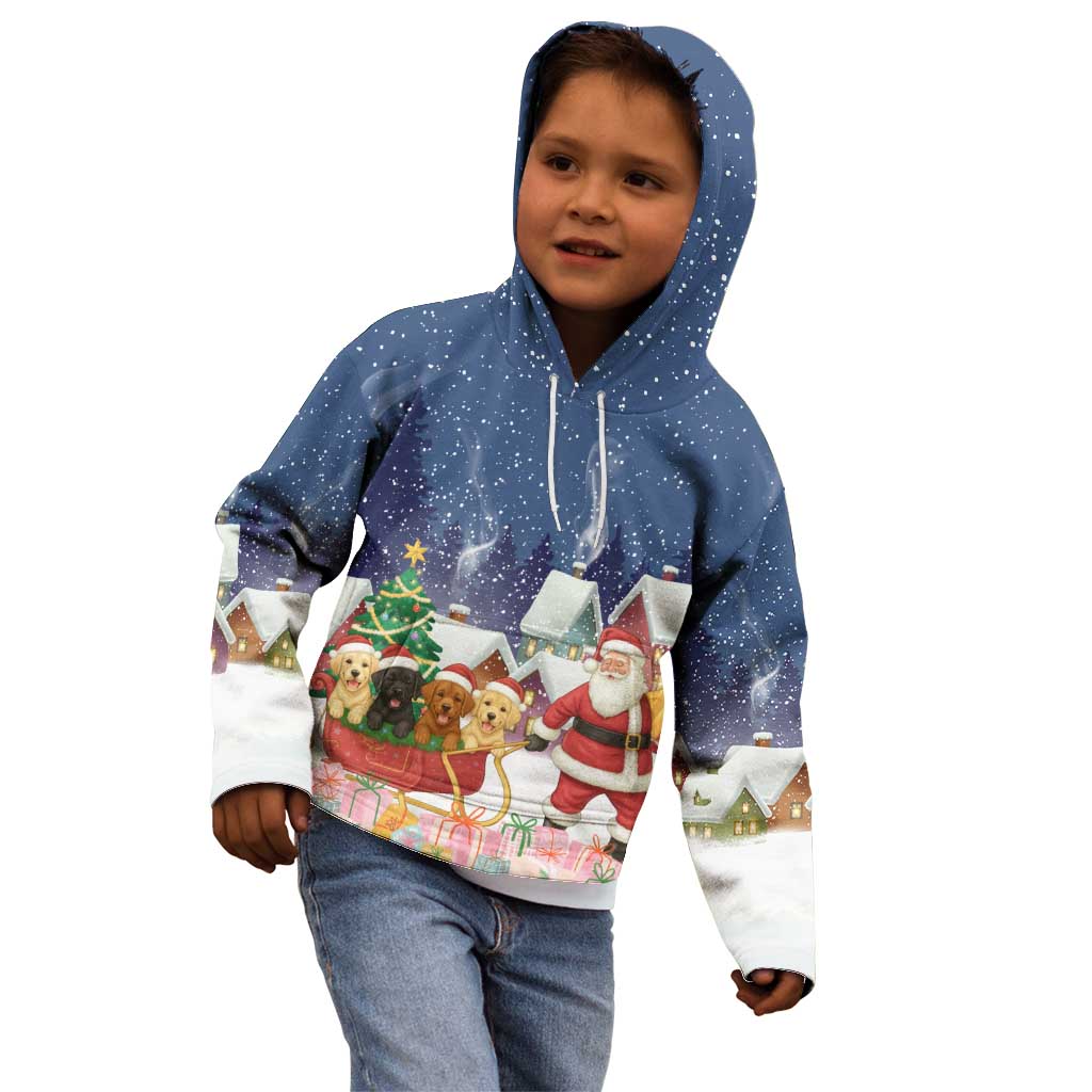 Labrador Retriever Santa Sled Christmas Kid Hoodie Funny Xmas Holiday Patterns - Wonder Print Shop