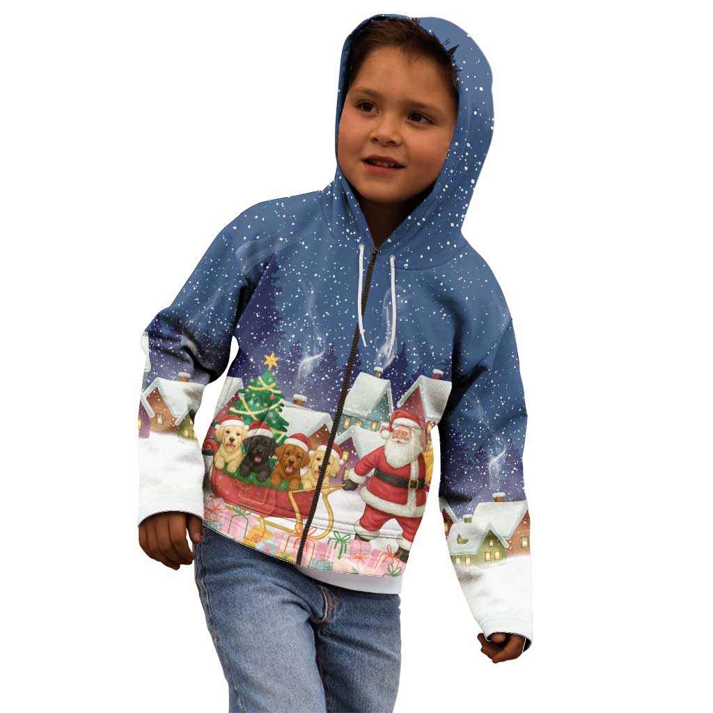 Labrador Retriever Santa Sled Christmas Kid Hoodie Funny Xmas Holiday Patterns - Wonder Print Shop