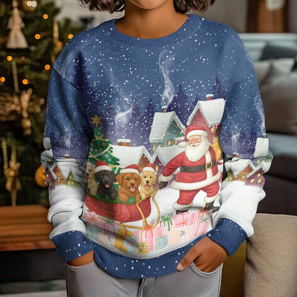 Labrador Retriever Santa Sled Christmas Kid Ugly Christmas Sweater Funny Xmas Holiday Patterns - Wonder Print Shop