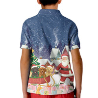 Labrador Retriever Santa Sled Christmas Kid Polo Shirt Funny Xmas Holiday Patterns - Wonder Print Shop