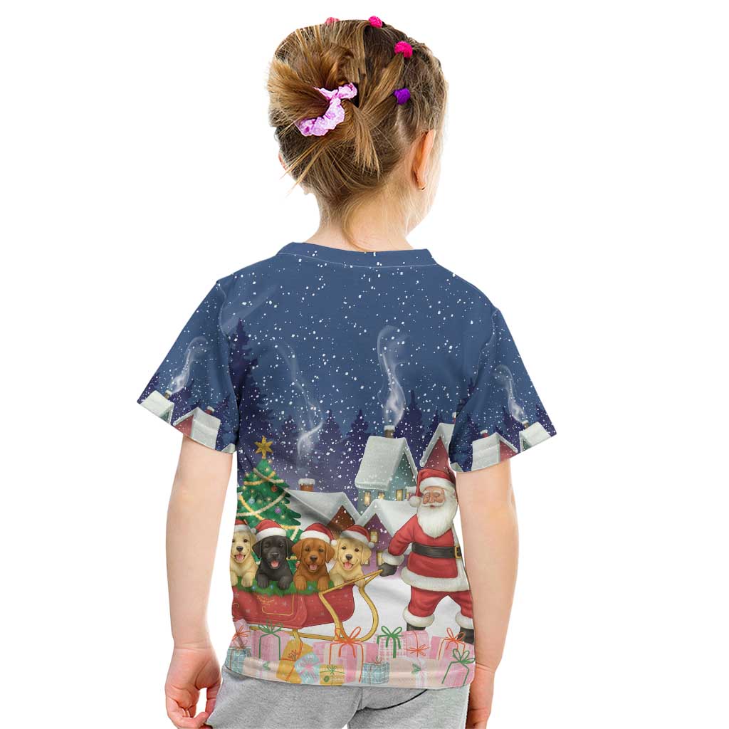 Labrador Retriever Santa Sled Christmas Kid T Shirt Funny Xmas Holiday Patterns - Wonder Print Shop