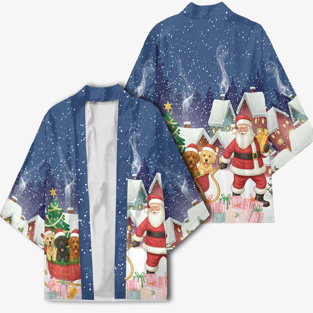 Labrador Retriever Santa Sled Christmas Kimono Funny Xmas Holiday Patterns - Wonder Print Shop