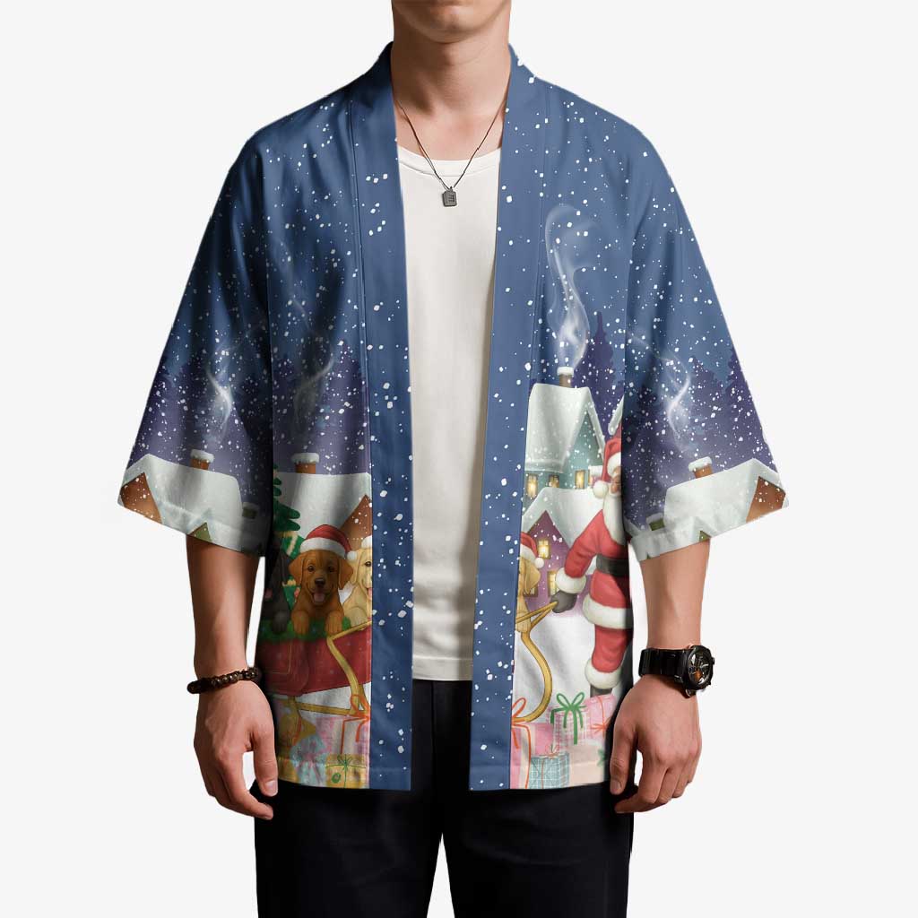 Labrador Retriever Santa Sled Christmas Kimono Funny Xmas Holiday Patterns - Wonder Print Shop