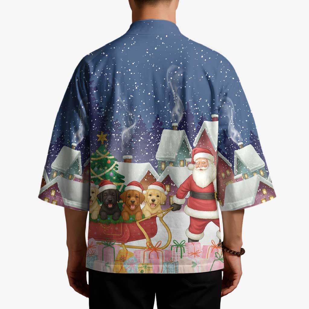 Labrador Retriever Santa Sled Christmas Kimono Funny Xmas Holiday Patterns - Wonder Print Shop