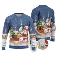 Labrador Retriever Santa Sled Christmas Ugly Christmas Sweater Funny Xmas Holiday Patterns - Wonder Print Shop