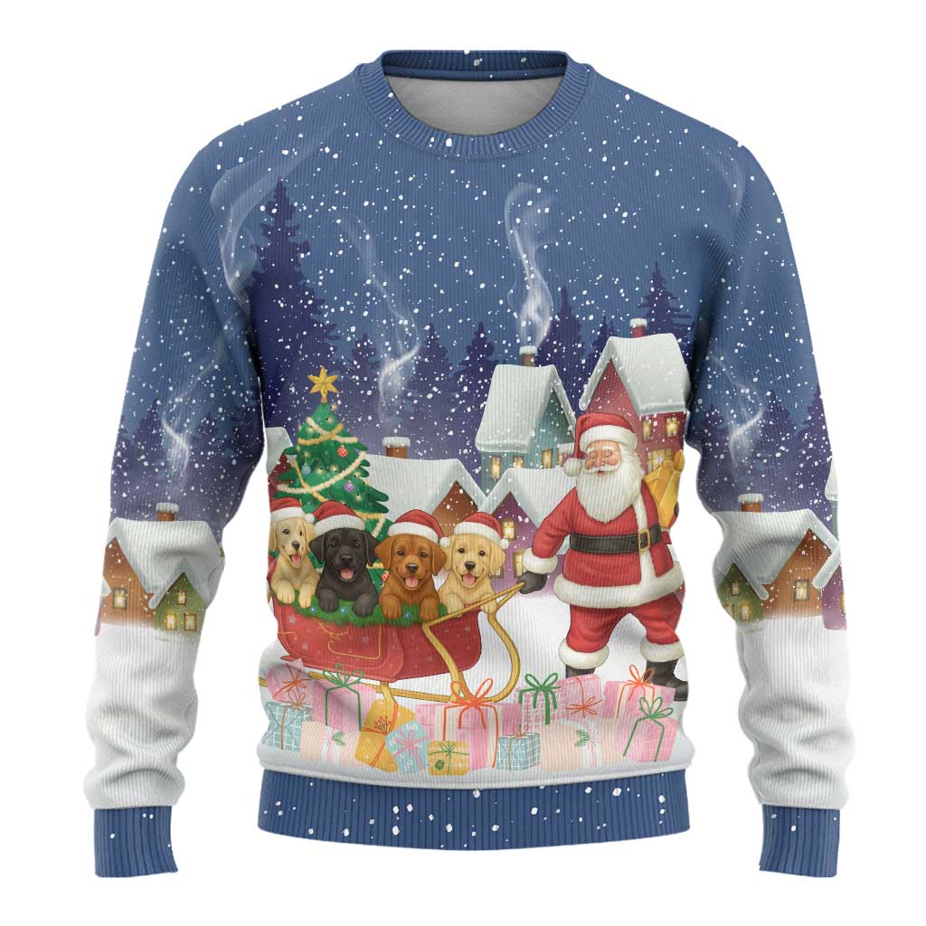 Labrador Retriever Santa Sled Christmas Ugly Christmas Sweater Funny Xmas Holiday Patterns - Wonder Print Shop