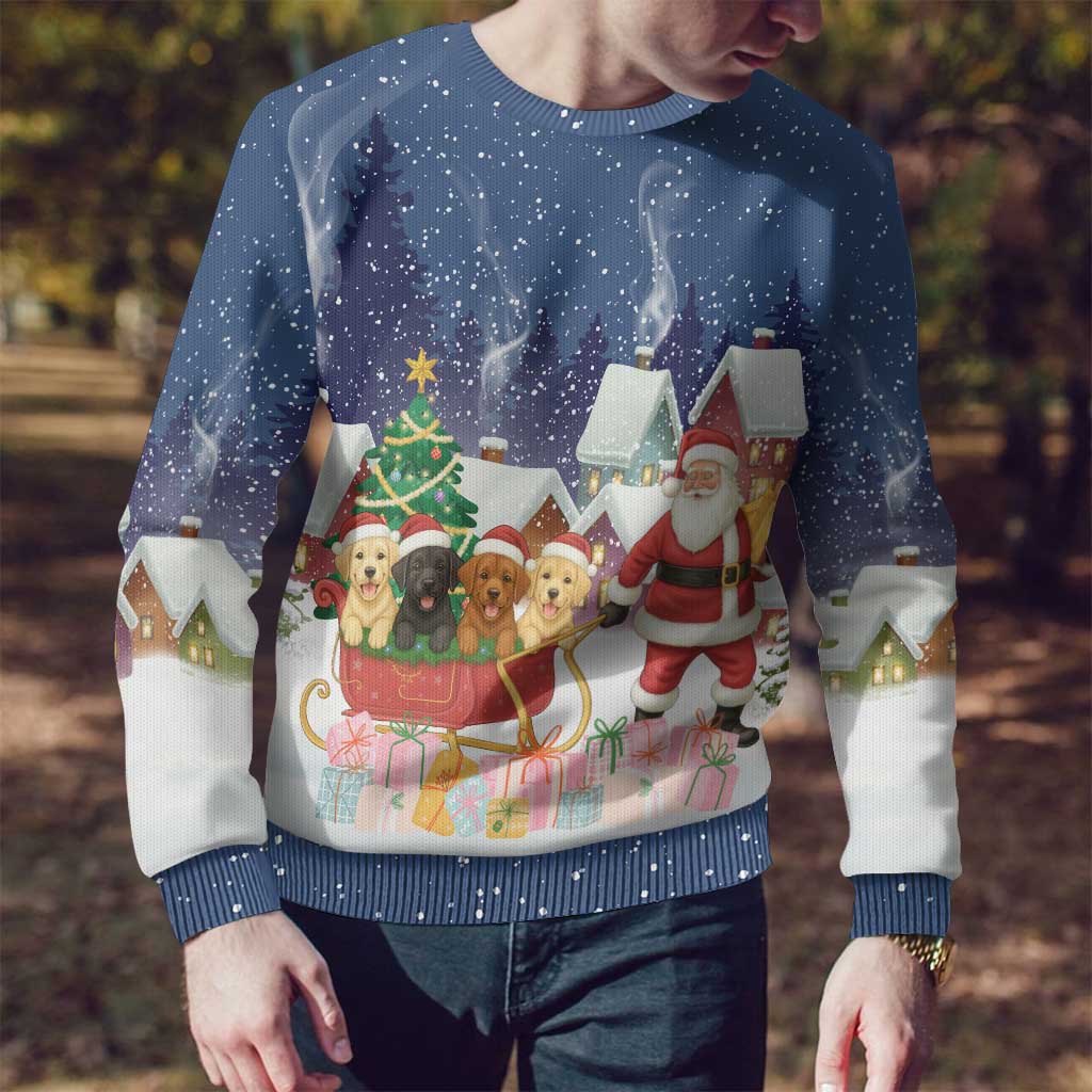 Labrador Retriever Santa Sled Christmas Ugly Christmas Sweater Funny Xmas Holiday Patterns - Wonder Print Shop