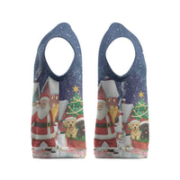 Labrador Retriever Santa Sled Christmas Knitted V-Neck Vest Funny Xmas Holiday Patterns - Wonder Print Shop