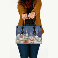 Labrador Retriever Santa Sled Christmas Leather Bag Funny Xmas Holiday Patterns - Wonder Print Shop