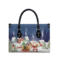 Labrador Retriever Santa Sled Christmas Leather Bag Funny Xmas Holiday Patterns - Wonder Print Shop