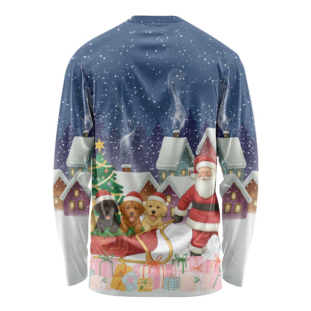 Labrador Retriever Santa Sled Christmas Long Sleeve Shirt Funny Xmas Holiday Patterns - Wonder Print Shop