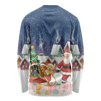 Labrador Retriever Santa Sled Christmas Long Sleeve Shirt Funny Xmas Holiday Patterns - Wonder Print Shop