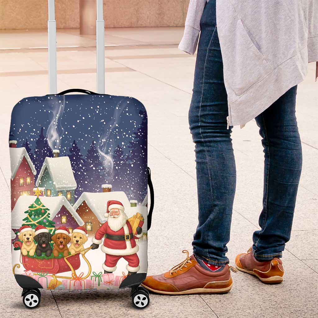 Labrador Retriever Santa Sled Christmas Luggage Cover Funny Xmas Holiday Patterns - Wonder Print Shop