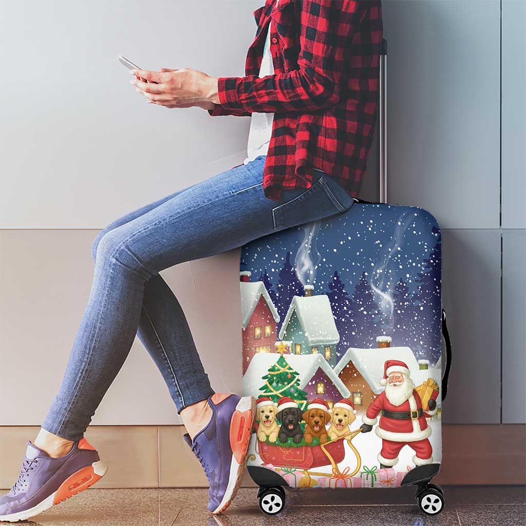 Labrador Retriever Santa Sled Christmas Luggage Cover Funny Xmas Holiday Patterns - Wonder Print Shop