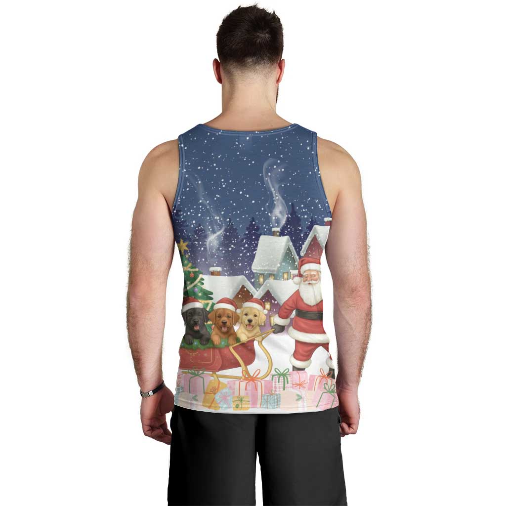 Labrador Retriever Santa Sled Christmas Men Tank Top Funny Xmas Holiday Patterns - Wonder Print Shop