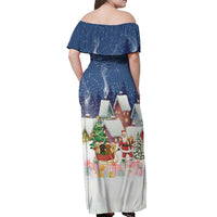 Labrador Retriever Santa Sled Christmas Off Shoulder Maxi Dress Funny Xmas Holiday Patterns - Wonder Print Shop