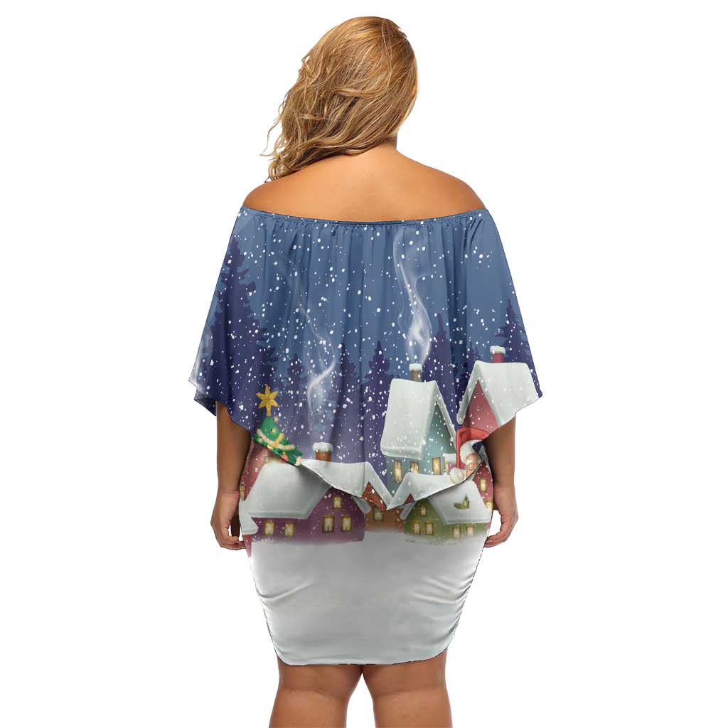 Labrador Retriever Santa Sled Christmas Off Shoulder Short Dress Funny Xmas Holiday Patterns - Wonder Print Shop