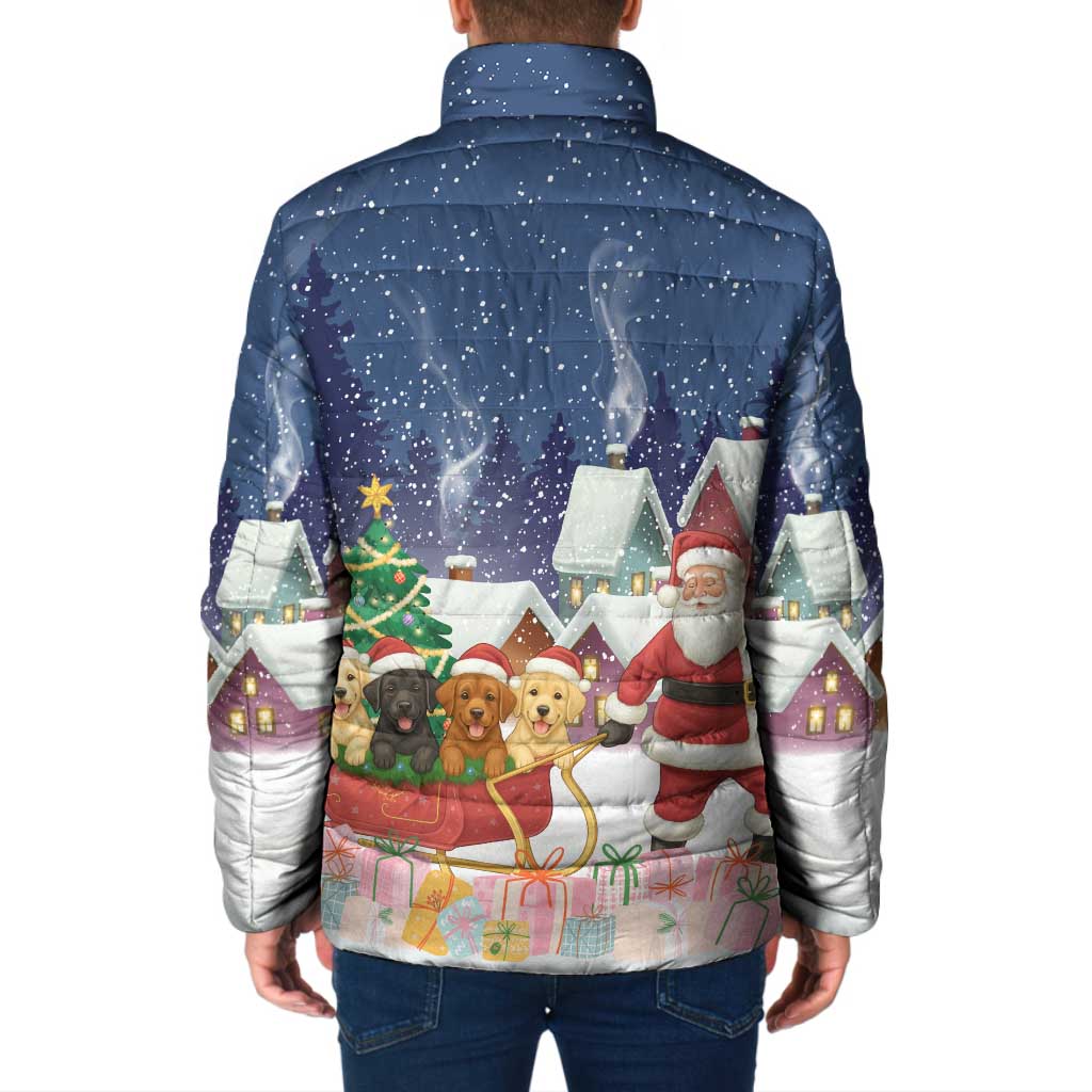 Labrador Retriever Santa Sled Christmas Padded Jacket Funny Xmas Holiday Patterns - Wonder Print Shop