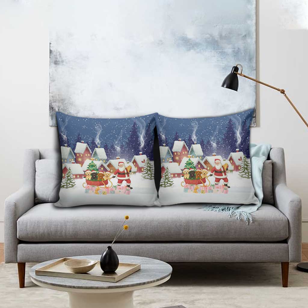 Labrador Retriever Santa Sled Christmas Pillow Cover Funny Xmas Holiday Patterns - Wonder Print Shop