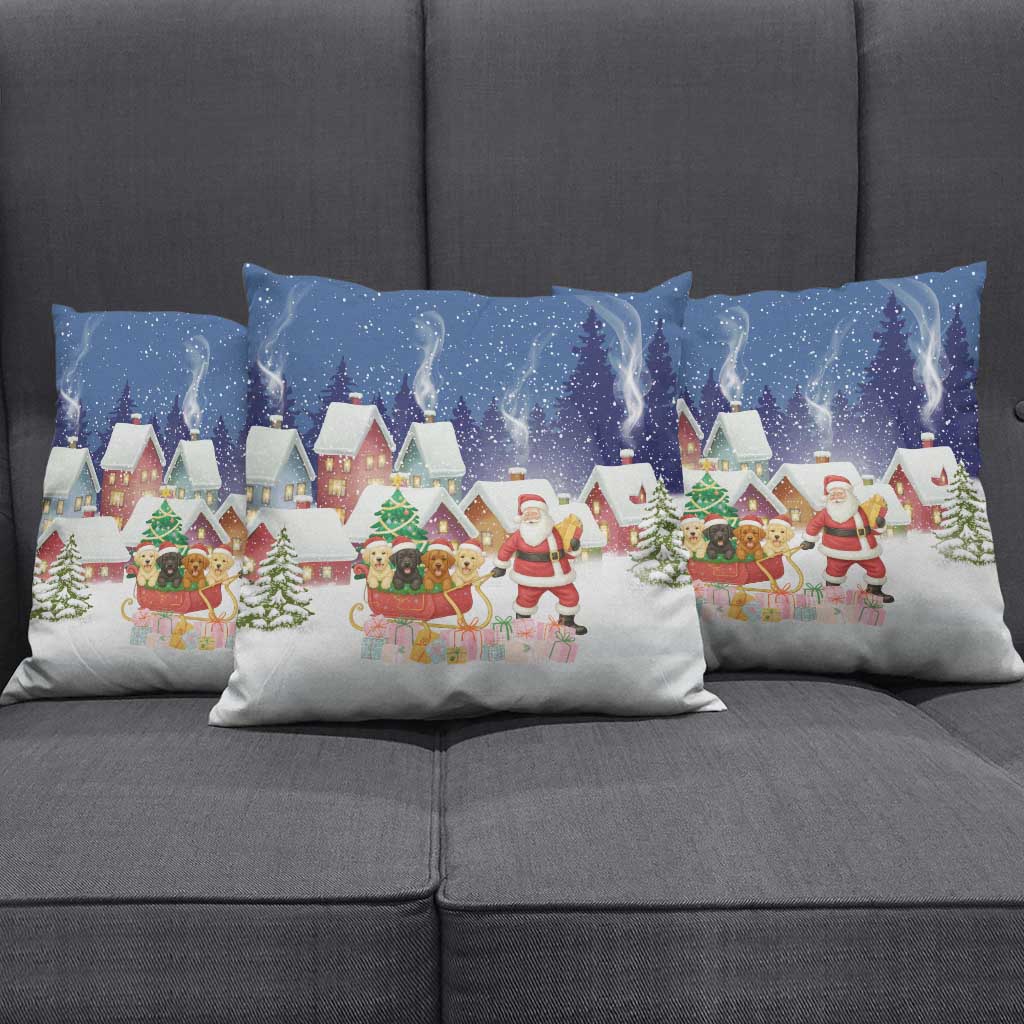 Labrador Retriever Santa Sled Christmas Pillow Cover Funny Xmas Holiday Patterns - Wonder Print Shop