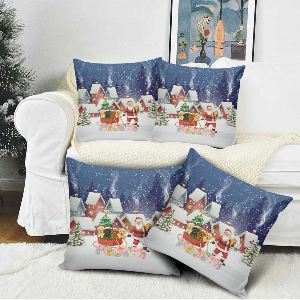 Labrador Retriever Santa Sled Christmas Pillow Cover Funny Xmas Holiday Patterns - Wonder Print Shop